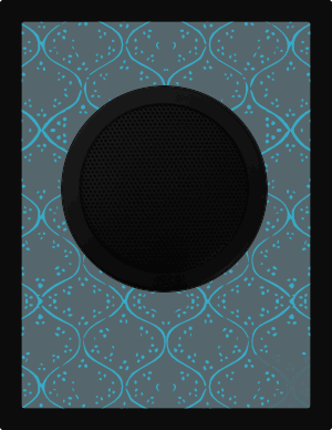 Persian Motif, Powder Blue on Graphite