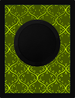 Persian Motif, Acid Green on Olive