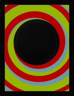 Swirls - Red, Powder Blue and Acid Green